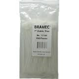 7 1/2&quot; NATURAL NYLON TIES 100PK 13746 BRAMEC