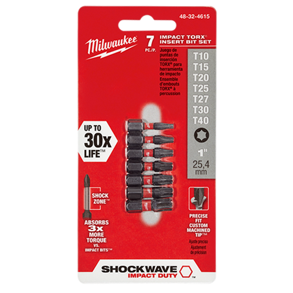 48-32-4615 7PC TORX 1&quot; INSERT BIT SET SHOCKWAVE