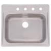SSK104NB 20GA DROPIN SGL BOWL  4 HOLE 10&quot;D 25X22 FRANKE SINK