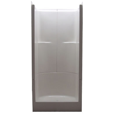 336 SALO WHT THREE-PIECE, 36&quot; SHOWER, 37 1/2&quot; DEPTH, CENTER