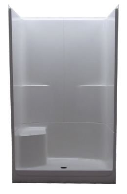 348 R SALO WHT THREE-PIECE, 48&quot; SHOWER, 36&quot; DEPTH, RH