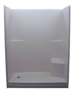 SED160-30 ES L SALO WHT ONE-PIECE, 60&quot; SHOWER, 31 1/2&quot;