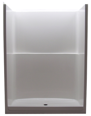 S160-38 N/S SALO WHT ONE-PIECE, 60&quot; SHOWER, 38&quot;