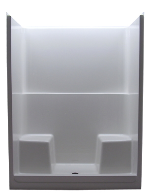 S160-72-38 2/S SALO WHT ONE-PIECE, 60&quot; SHOWER, 72 3/4&quot;