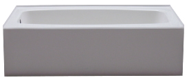 T54 L SALO WHT 54&quot; TUB ONLY, 31&quot; DEPTH, LH PLUMBING