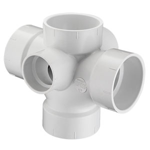 338 3X3X3X3X2X2 DBL  SANITARY TEE W/R&amp;L SIDE INLETS 