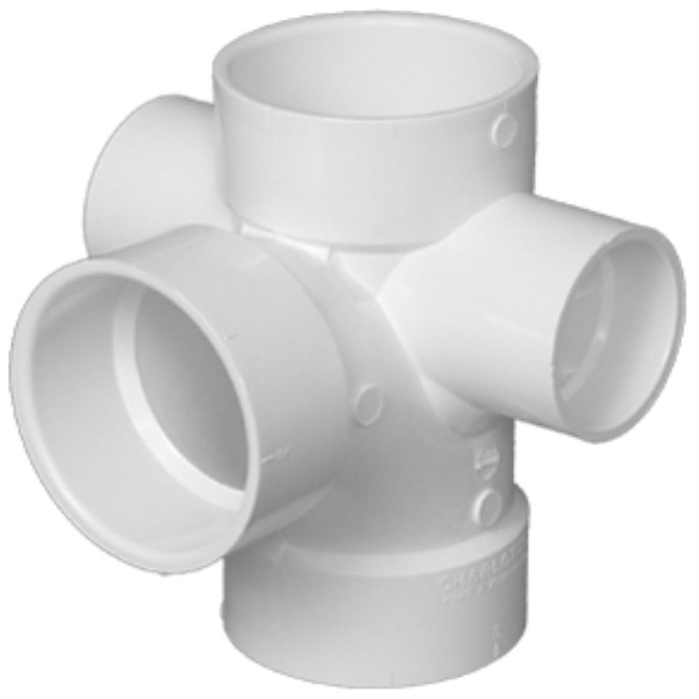 418 3X3X3X2X2 SANITARY  TEE W/R&amp;L SIDE INLETS PVC DWV