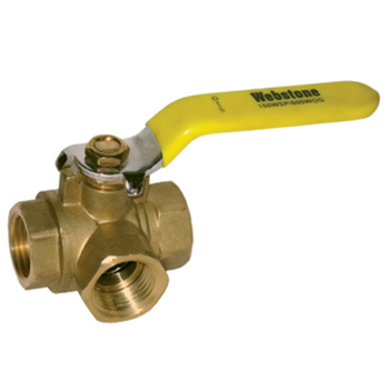 101-444 3/4&quot; FULL PORT 3-WAY BALL VALVE 40643 WEBSTONE