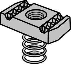 ASRS CLAMP NUT W/SPRING 3/8&quot; UNISTRUT